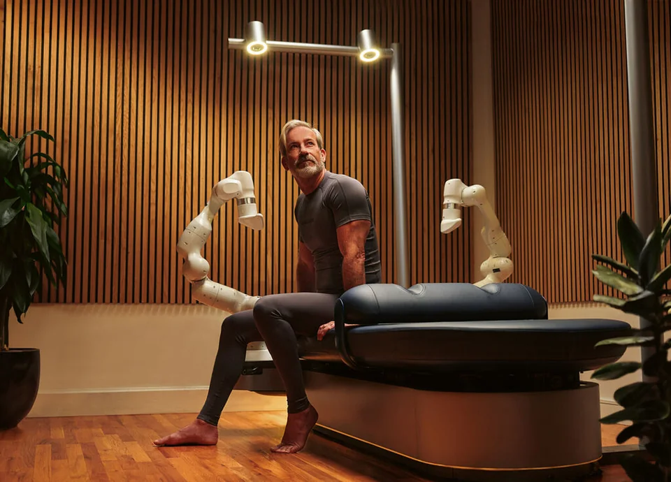 Aescape massage table in a treatment room